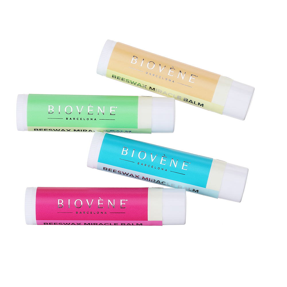 BEESWAX PEPPERMINT Extra-Moisturizing Miracle Lip Balm for Dryness, Cracking & Chapping, 4 pack