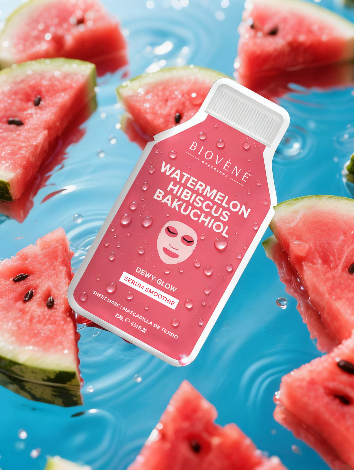 WATERMELON + BAKUCHIOL DEWY-GLOW! Smoothie Serum Sheet Mask with age-defying Bakuchiol, Watermelon & Hibiscus