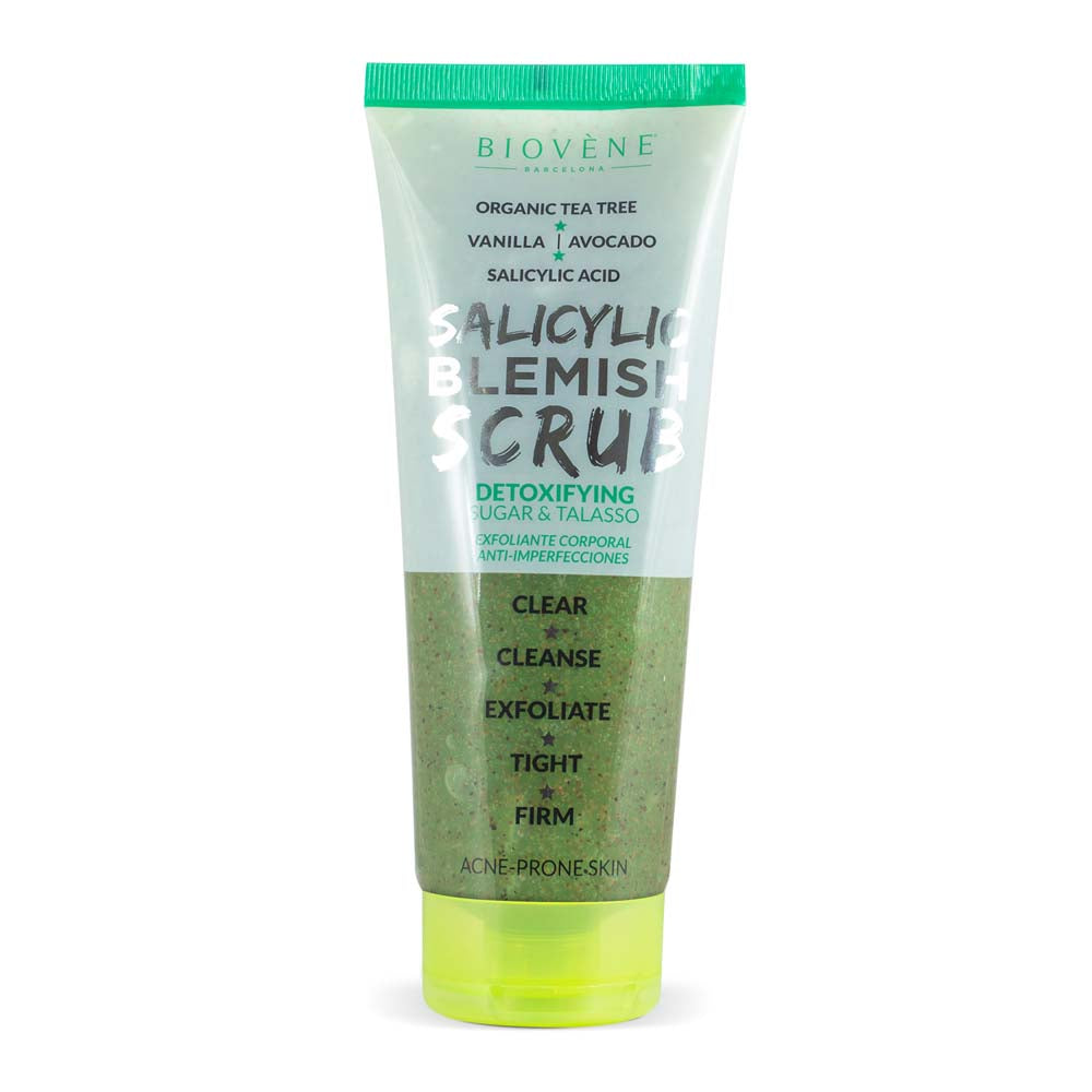 SALICYLIC BLEMISH SCRUB Detoxifying Organic Tea Tree Sugar &amp; Talasso Body Exfoliator