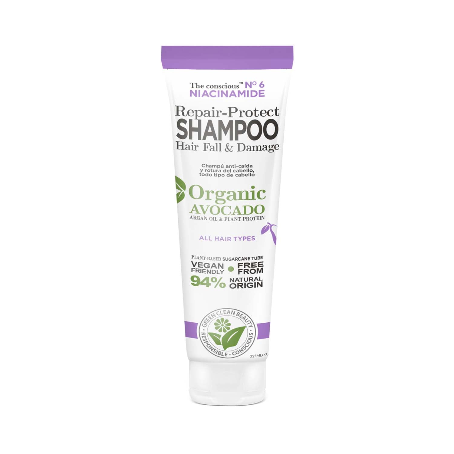 The conscious™ Niacinamide Repair-Protect Shampoo Hair Fall &amp; Damage Organic Avocado