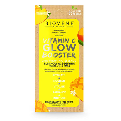 VITAMIN C GLOW BOOSTER Age-Defying Organic Mango Biodegradable Sheet Mask