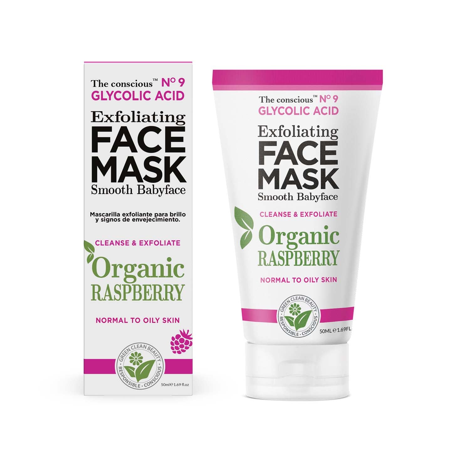 The conscious™ Glycolic Acid Exfoliating Face Mask Organic Raspberry